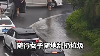 Man drives too fast, splashing water all over a passerby; when the passerby confronts him for an exp