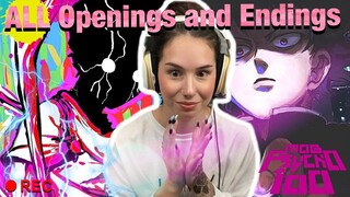 BLIND REACTION | Mob Psycho 100 | ALL Openings AND Endings | REACTION