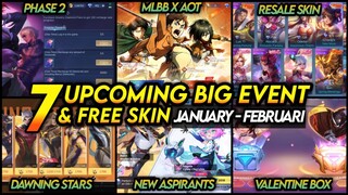 7 UPCOMING BIG EVENTS 2024! KOF Phase 2, MLBB X AOT, New Aspirants Skin And More! - MLBB