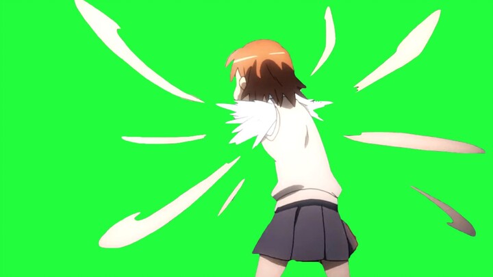 Misaka Mikoto's continuous green screen GB material with usage examples