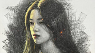 When I added pastel to my sketch... Princess, first you need a pair of aloof eyes, and then a naive 