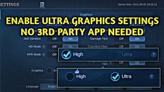 ENABLE ULTRA SETTINGS W/OUT 3RD PARTY APP