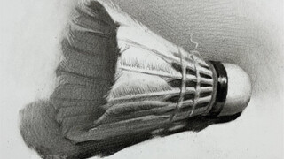 【静物素描】羽毛球画法