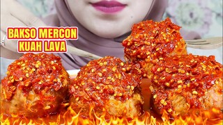 MERAH MEMBARA !! ASMR BAKSO MERCON KUAH LAVA PANAS | ULUL ASMR MUKBANG INDONESIA