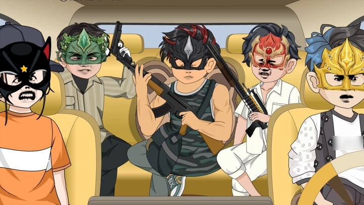 《6》Wearing a mask while waiting for a car on the roadside, he was unexpectedly taken away by robbers