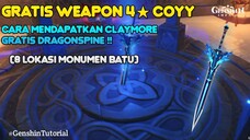 WEAPON GRATIS!! Cara Mendapatkan Claymore Snow-Tombed Starsilver - #genshintutorial