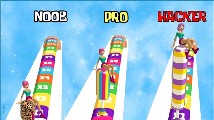 NOOB vs PRO vs HACKER in Beauty run!!