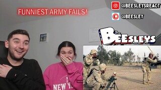 British Couple Reacts to Best army fail compilation | Funniest military fails