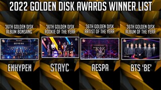 The 36th Golden Disk Awards Winner List 2021 | GDA 2022