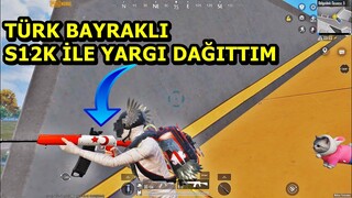 TÜRK BAYRAKLI S12K İLE YARGI DAĞITTIM ! ERANGEL & LİVİK SOLO SQUAD PUBG MOBİLE