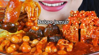 MAKAN BAKSO JAMUR JUMBO, JAMUR SIMEJI, JAMUR  OYSTER KUAHNYA  PEDES KENTAL | EATING SOUNDS