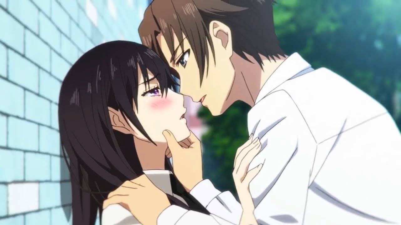 Blushing Kiss, Love, Anime Couple, Couple, Anime, Green Hair, Classroom,  Blushing, HD wallpaper | Peakpx