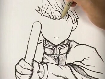 "Later, I learned to protect others like you" #contrast #curiosity #Demon Slayer #hand-painted proce