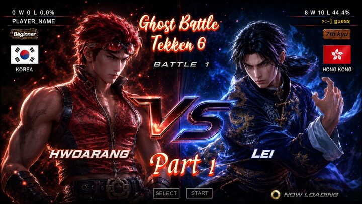 Hwoarang vs Lei Wulong {Tekken 6} Ghost Battle Game Part 1.