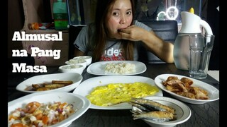 Tuyo,Daing na pusit,Sardinas,itlog na maalat at pritong itlog  tara alamusal na tayo