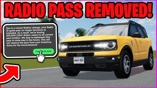 RADIO GAMEPASS OWNERS GET 35K CASH?! (Removed Radio Pass) - Roblox Greenville