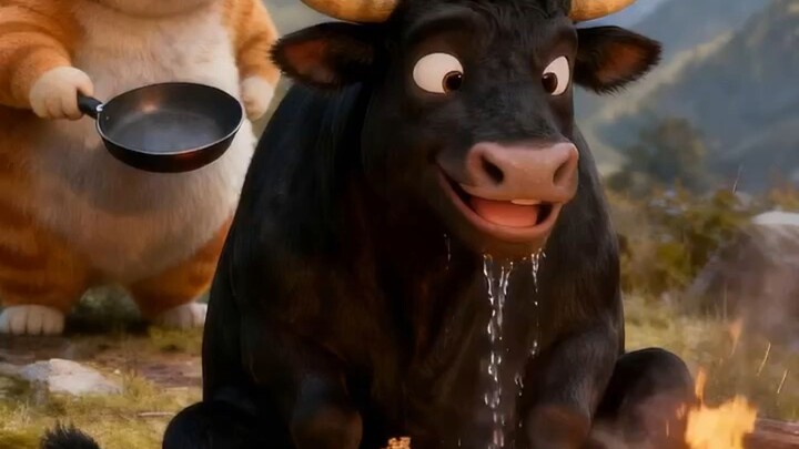 Fat Orange Cat vs. Bull Demon King.#funny #ai #animals #animation #orangecat