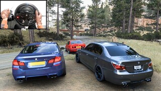 BMW M5 (1995, 2009, 2012) Convoy | Forza Horizon 5 | Steering Wheel Gameplay