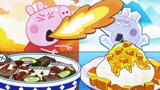 Peppa Pig. Suatu hari Peppa Pig memakan ikan rebus sayur asin