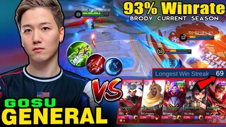 Gosu General Perfect Brody Gameplay Ended The Squad Longest Win Streak this Season?~1000 Dias Winner