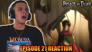 EREN VS FEMALE TITAN! Attack On Titan S1 EP 21 | REACTION!