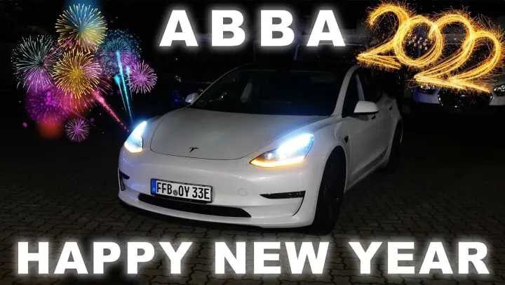 ABBA - Happy New Year (Tesla Model 3 Custom Light Show)
