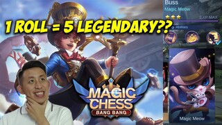 1X ROLL DAPAT 5 LEGENDARY TIAP GAME?!? REVIEW COMMANDER BUSS!! | Magic Chess Bang Bang Indonesia