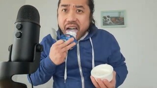 ASMR MYSTERIOUS GUY LID LICKING GREEK YOGHURT