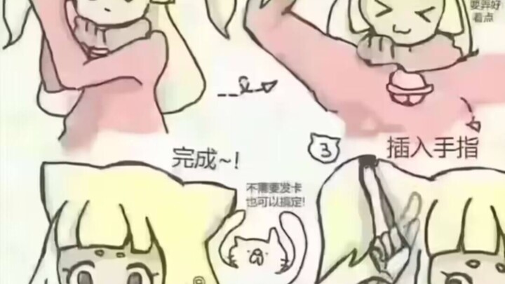 Teaching you how to make cat ears with your hair! (With photos from group members)