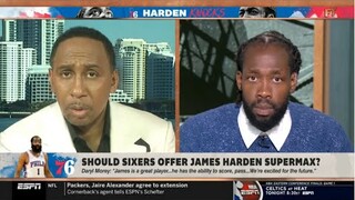 First Take | Stephen A. roasts Patrick Beverly: "James Harden deserves Supermax?"