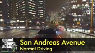 Rainy Night Drive - San Andreas Avenue | GTA V normal driving