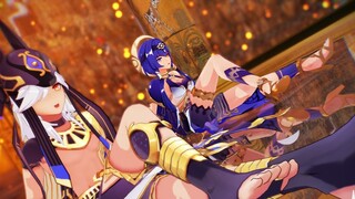 [Genshin Impact MMD] Xeno dan Candice menunggumu di gurun pasir, Traveler