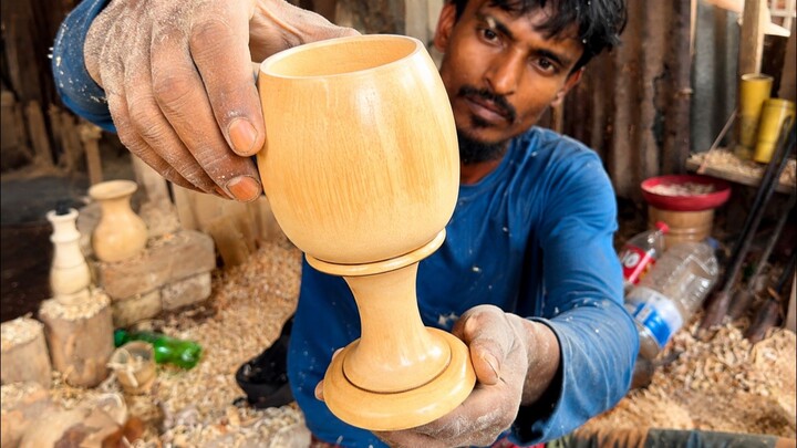 Amazing Wooden Coke Glass Made from Raw Wood | Step by Step.😱