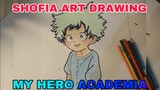 menggambar midoriya dari anime my hero Academia