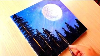 KING ART  1  SPEED ACRYLIC PAINTING MOON STEP BY STEP  N  61