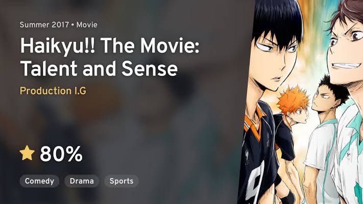 Haikyuu!! Movie 3: Talent and Sense