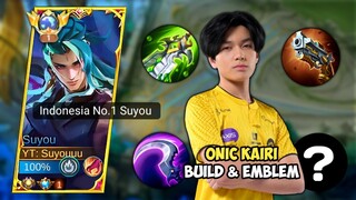 SUYOU ONIC KAIRI BUILD & EMBLEM 2024 AUTO MANIAC!! | TOP 1 SUYOU 1 HIT BUILD & EMBLEM 2024 - MLBB