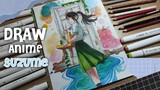 Drawing Anime - Suzume Iwato (Suzume No Tojimari) | Cara menggambar Anime Suzume No Tojimari