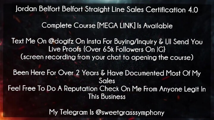 Jordan Belfort Belfort Straight Line Sales Certification 4.0 course download