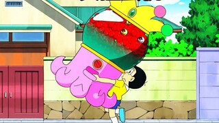 Nobita lost his house playing the Gachapon machine and got a bunch of octopuses instead
