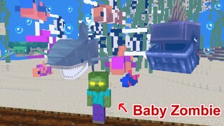 Monster School : BABY ZOMBIE BECOMES THE KING OF ATLANTIS  - Minecraft Animation