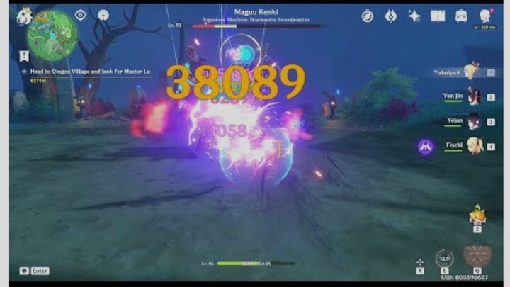 Genshin Request Yoimiya Yelan Rainbow Team without Healer ft. Yunjin + Fischl