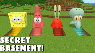 SECRET BASEMENT OF SPONGEBOB PATRICK MR KRABS AND SQUIDWARD in Minecraft - Gameplay - Coffin meme