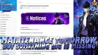[Solo Leveling: Arise] - Maintenance tomorrow with Gate & Gold changes BUT A BIG ONE IS MISSING!!