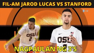 FIL-AM JAROD LUCAS HIGHLIGHTS VS STANFORD | NAGPAULAN NG 3'S | US NCAA MEN'S BASKETBALL