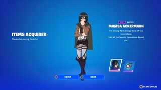 How To Get Mikasa Ackerman skin NOW FREE In Fortnite!