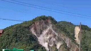 bundok gumuho dahil sa malakas na lindol sa taiwan..