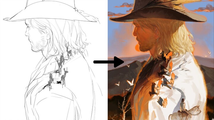【กระบวนการวาดภาพ】ร่างดราฟต์ vs ภาพเสร็จสมบูรณ์