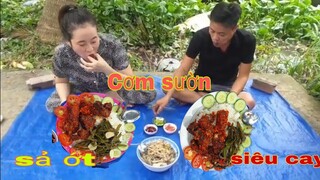 Cơm sườn sả ớt siêu cây | hôm nay vịnh xuyên bán cơm phần | vxat -t43