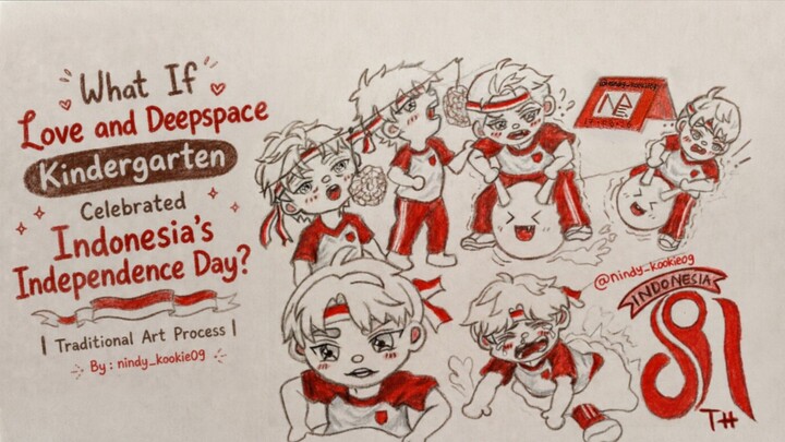 What If Love and Deepspace Kindergarten Celebrated Indonesia’s Independence Day? | Art Process